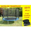 Siatka ochronna do trampoliny 10 FT (305 cm) 4 nogi - 8 słupków - 8 tuneli CZARNA