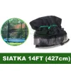 Siatka ochronna do trampoliny 14 FT (427 cm) 4 nogi - 8 słupków - 8 tuneli ZIELONA