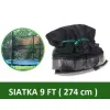 Siatka ochronna do trampoliny 9 FT (274 cm) 3 nogi - 6 słupków - 6 tuneli CZARNA