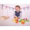 Drewniane owoce do krojenia w skrzyneczce