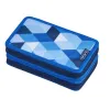 Potrójny piórnik z wyposażeniem 31 części - Blue Cubes