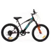Rowerek dla dzieci 20" Tiger Bike z amortyzatorem czarno- szaro - turkusowym