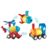 Pojazdy, Zestaw konstrukcyjny, Rakieta, Pociąg, Helikopter, 1-2-3 Build It!