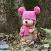 Przytulanka Panna Jeżyk w czapce z dwoma pomponami - 18cm