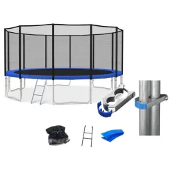 Trampolina ogrodowa z siatką i drabinką 14 FT 427cm Niebieska