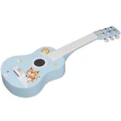 Gitara drewniana z kotkiem dla dziecka
