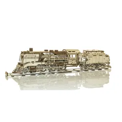 Drewniane puzzle mechaniczne 3D Wooden.City - WOODEN EXPRESS + Tender, tory kolejowe