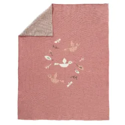 Fresk Tkany kocyk z bawełny organicznej 100 x 150 cm Ptaszki