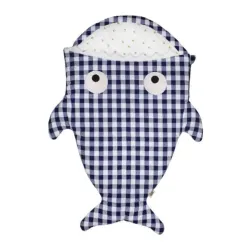 Baby Bites Śpiworek light Shark (1-18 miesięcy) Blue Vichy