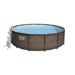 Basen Stelażowy 14FT 427x107 cm Power Steel Deluxe Rattan Series BESTWAY