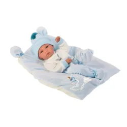 Hiszpańska lalka bobas chłopiec Bimbo z poduszką 35cm - full body