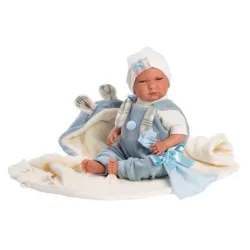 Hiszpańska lalka bobas chłopiec 42cm króliczek - płaczący