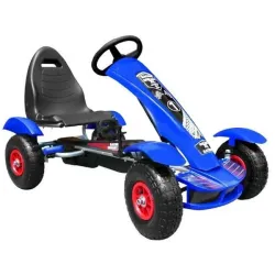 Duży GOKART na pedały dla dziecka POMPOWANE koła - Niebieski