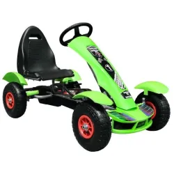 Duży GOKART na pedały dla dziecka POMPOWANE koła - Zielony