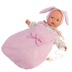 Lalka hiszpańska  Joelle w śpiworku 38 cm płacze