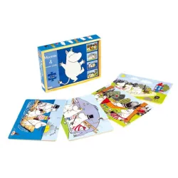 Drewniane Puzzle, 4 Układanki, 4 x 12 elementów, Muminki