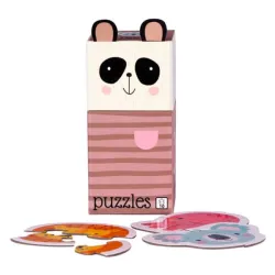 Puzzle dla Dzieci, 3 Układanki, 2 x 4 el. i 1 x 2 elementy, Panda, Bobo