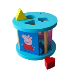 Drewniany Sorter, Rozpoznawanie Kolorów i Kształtów, Świnka Peppa