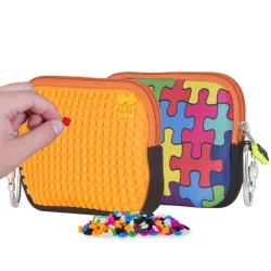 Saszetka, Kosmetyczka, PIXIE CREW, Puzzle, Pomarańczowy Panel