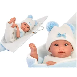 Hiszpańska lalka bobas chłopiec Bebito w rożku – płacze 36cm