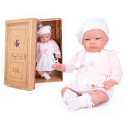 Hiszpańska lalka bobas dziewczynka Jenny w sukience - 45cm