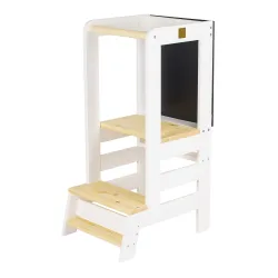 MeowBaby® Kitchen Helper z Tablicą, Lite Drewno Bi