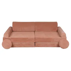 MeowBaby® Sztruksowa sofa dziecięca premium ceglan