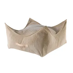MeowBaby® Pufa Dziecięca, Kwadratowa, Sztruksowa,