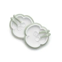 BABYBJORN - talerzyki ze sztućcami - Powder Green