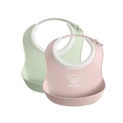 BABYBJORN - 2 małe śliniaczki Powder Green/ Powder