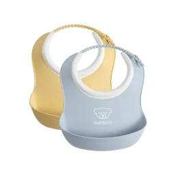 BABYBJORN - 2 małe śliniaczki Powder Yellow/ Powde