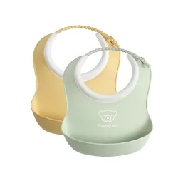 BABYBJORN - 2 małe śliniaczki Powder Yellow/ Powde