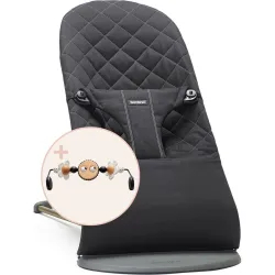 BABYBJORN - leżaczek BLISS COTTON, Czarny + Zabawk