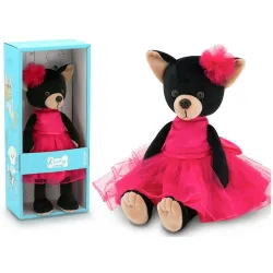 Przytulanka piesek Lucky Blacky w sukience - 38cm