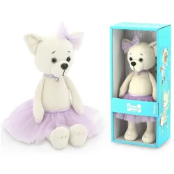 Przytulanka piesek Lucky Lili w fiołkowej spódniczce - 38cm
