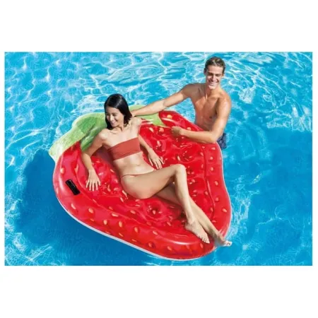 Wyspa pływająca, materac plażowy Intex – Truskawka 168 cm x 142 cm