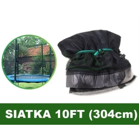 Siatka ochronna do trampoliny 10 FT (305 cm) 4 nogi - 8 słupków - 8 tuneli CZARNA