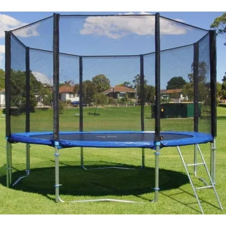 Siatka ochronna do trampoliny 14 FT (427 cm) 4 nogi - 8 słupków - 8 tuneli ZIELONA