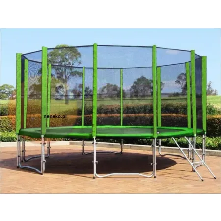 Siatka ochronna do trampoliny 16 FT (487 cm) 6 nóg - 12 słupków - 12 tuneli ZIELONA