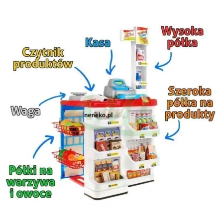 Duży sklep z wózkiem i akcesoriami - Seledynowy