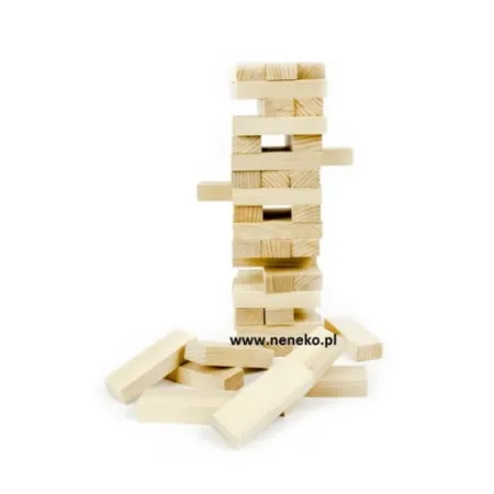 Kreatywne klocki drewniane Jenga, 51 ekologicznych klocków