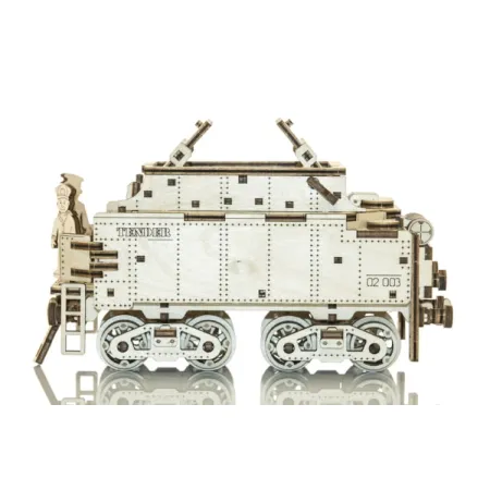 Drewniane puzzle mechaniczne 3D Wooden.City - WOODEN EXPRESS + Tender, tory kolejowe