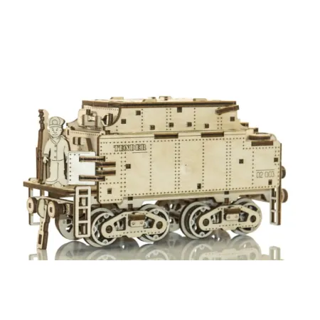 Drewniane puzzle mechaniczne 3D Wooden.City - WOODEN EXPRESS + Tender, tory kolejowe