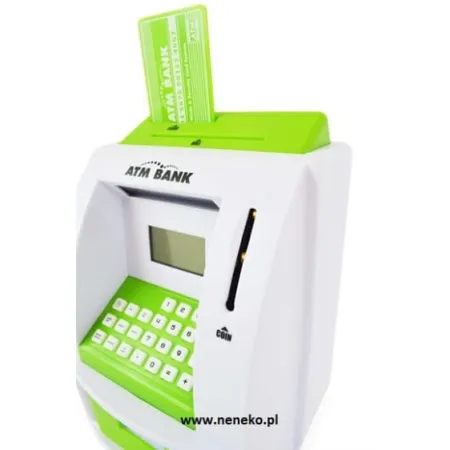 Edukacyjny bankomat - skarbonka GREEN