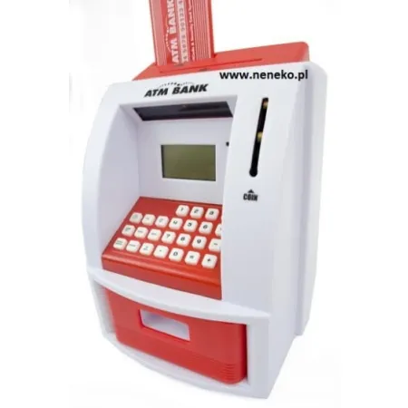 Edukacyjny bankomat - skarbonka RED