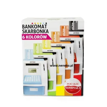 Edukacyjny bankomat - skarbonka RED