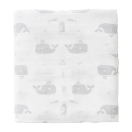 Fresk Pieluszki muślinowe zestaw 2 szt. 70 x 60 cm Wieloryb Dawn grey