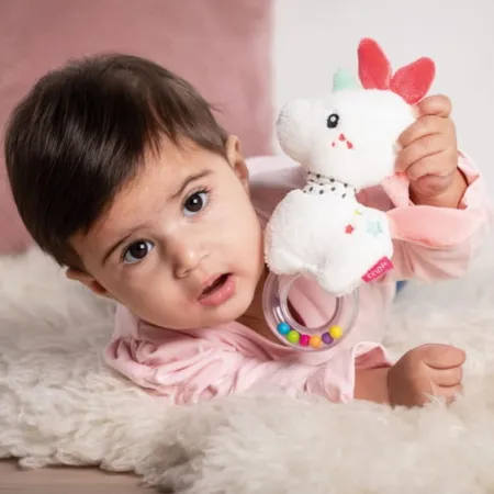 Grzechotka, maskotka, Jednorożec Aiko, z kolekcji: Aiko i Yuki