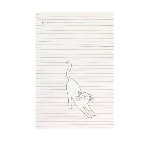 Średni Zeszyt - Felines - Koty - Stay Pawsitive (Pink)