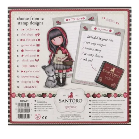 Zestaw, notes i stemple - Gorjuss - Little Red Riding Hood